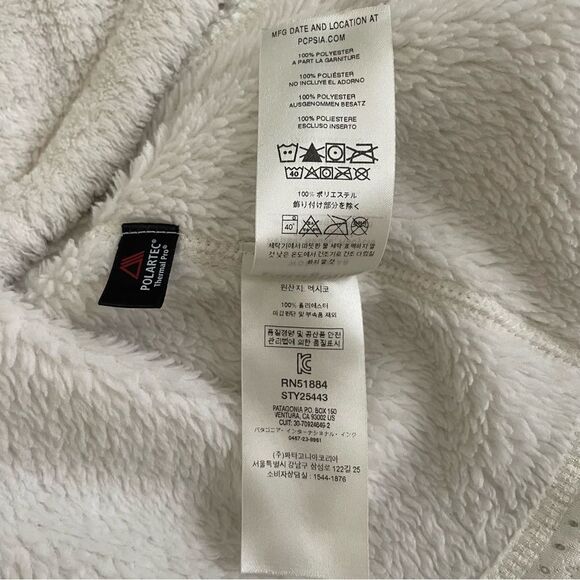 Patagonia Re-Tool Snap Polartec Thermal Fleece Pullover Ivory Size Medium - Picture 7 of 9
